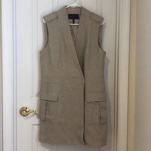 BCBGmaxazria Maxi Linen Textured Vest L